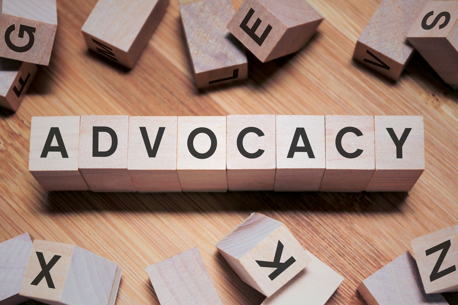 Advocacy Word In Wooden Cube